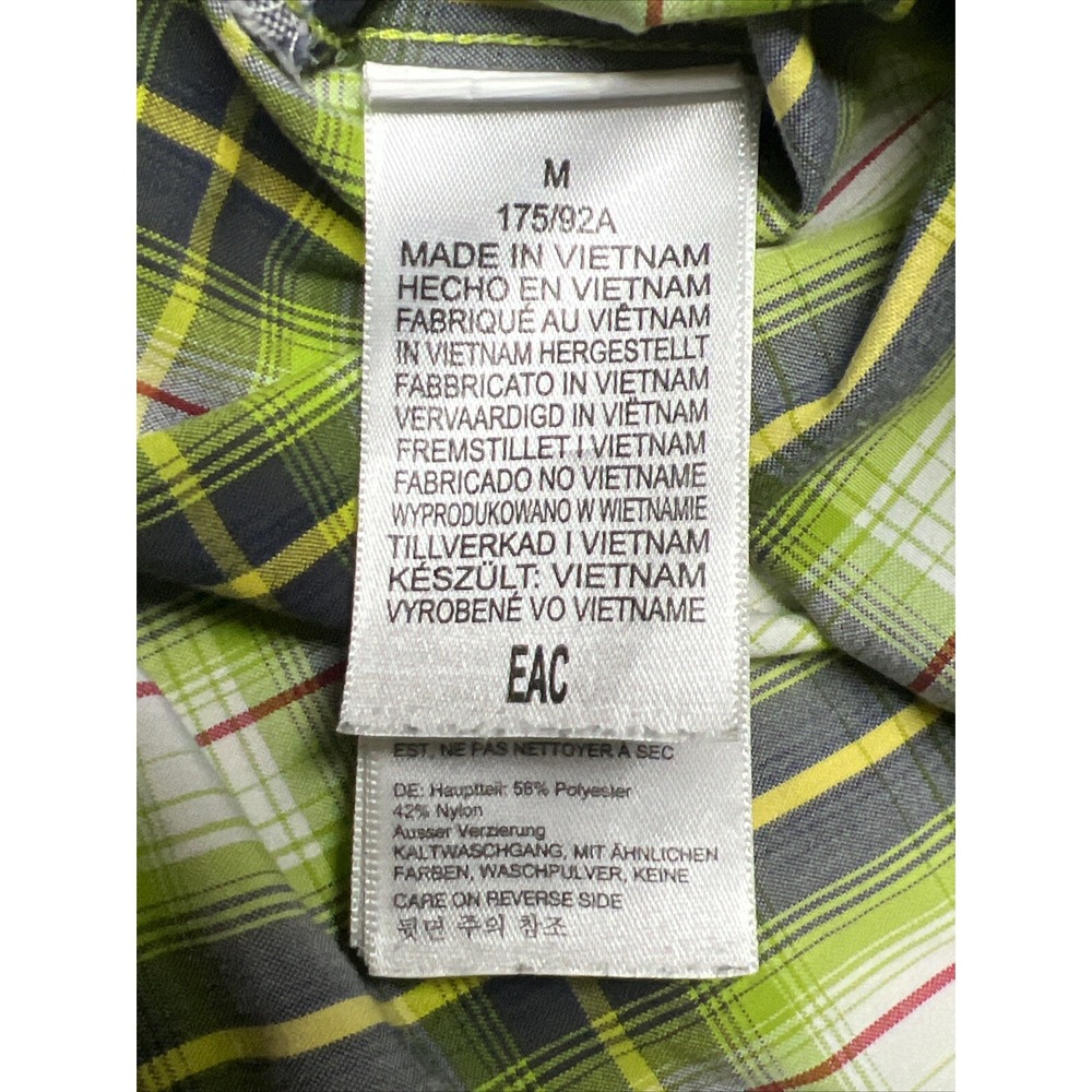 Marmot Short Sleeve Green Plaid Shirt Men's Medium **Small Stain** - Picture 15 of 16